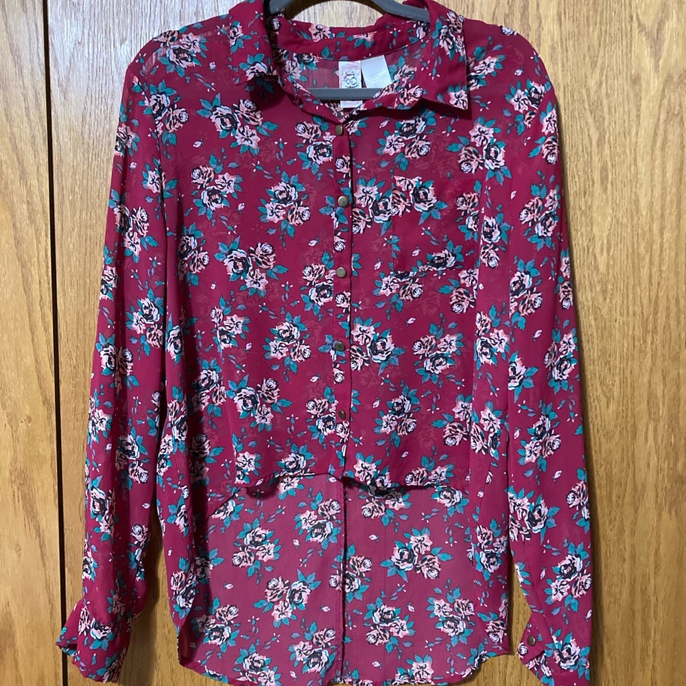Floral Button-Up Blouse